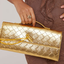 Load image into Gallery viewer, Gold Weave Long Women&#39;s Clutch Bags
