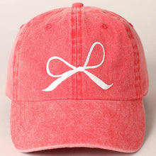 Load image into Gallery viewer, Red Bow Embroidered Cotton Baseball Cap
