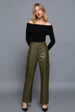 Load image into Gallery viewer, Faux Leather Cargo Pants
