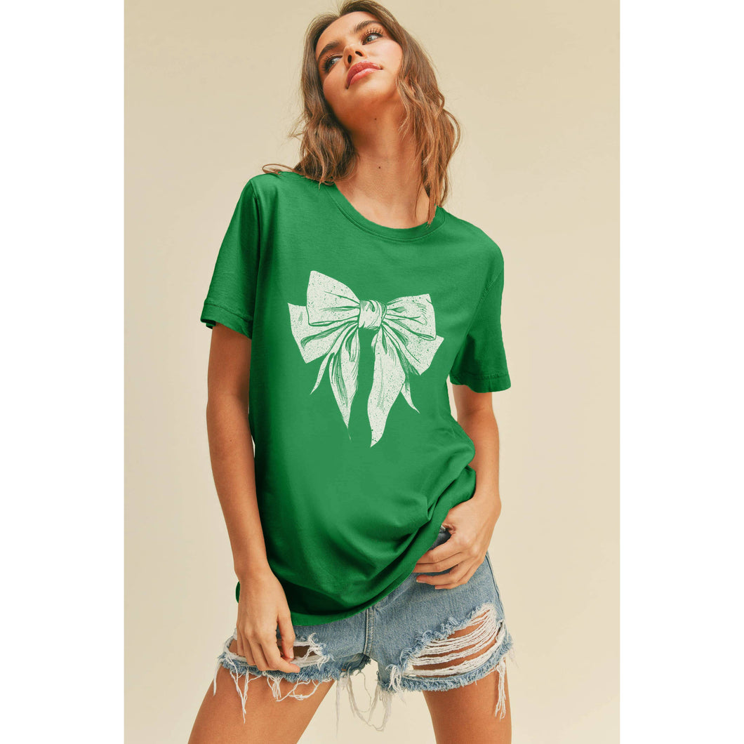 Green Bow Graphic Tee