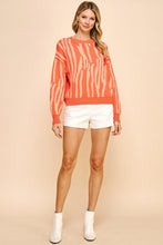 Load image into Gallery viewer, Orange Multi Animal Print Pullover Sweater
