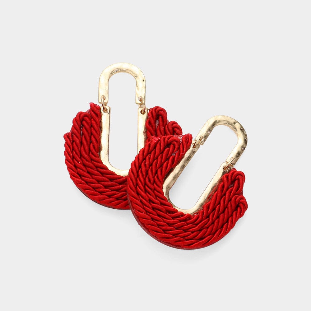 Rope Embellished Abstract Earrings