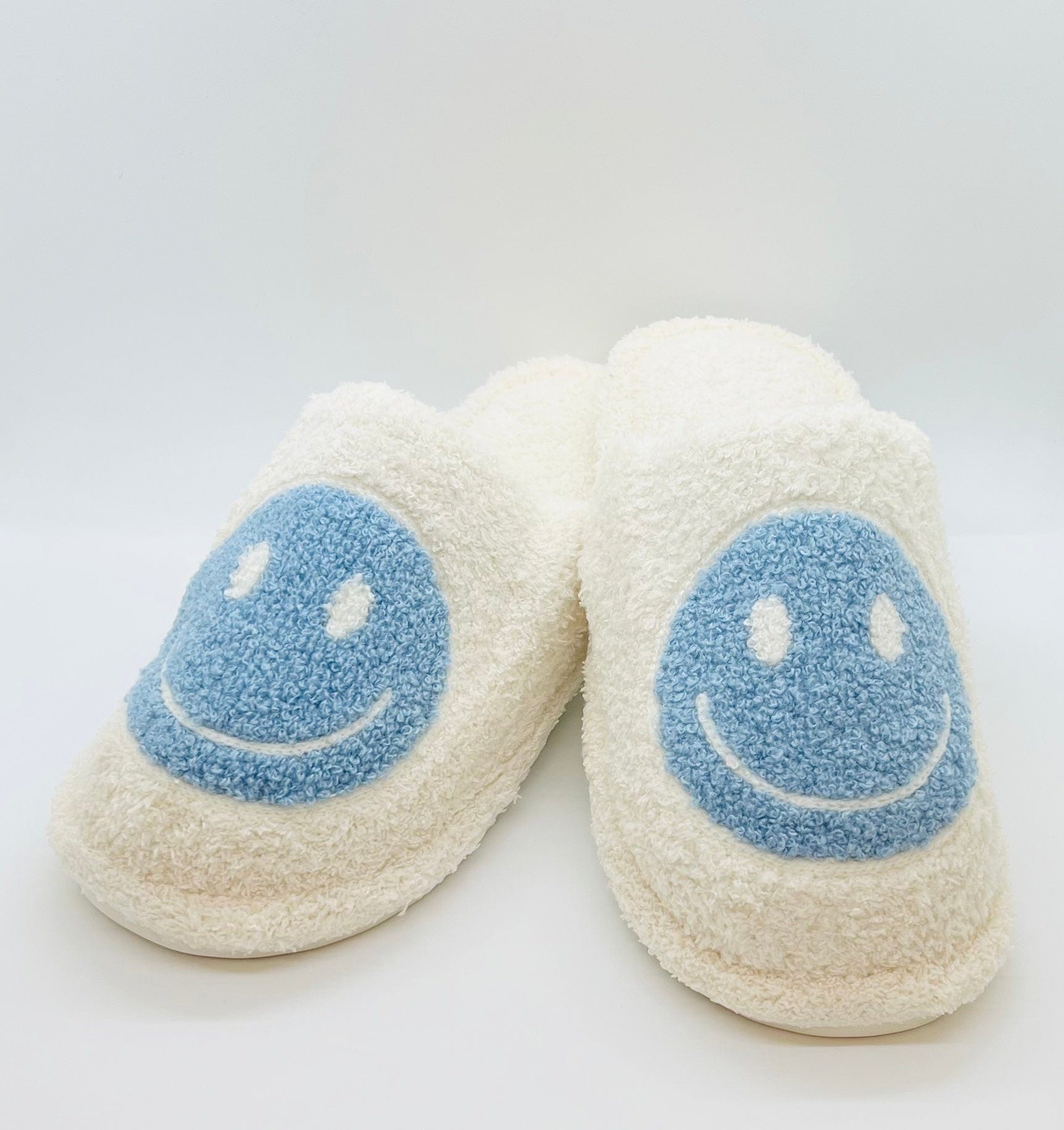 Light Blue Smiley Face Slippers – Pink Lemon