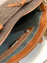 Load image into Gallery viewer, Cognac Leather Trim and Felt Tote
