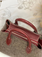 Load image into Gallery viewer, Felt Tote with Burgundy Genuine Leather Trim
