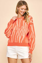 Load image into Gallery viewer, Orange Multi Animal Print Pullover Sweater
