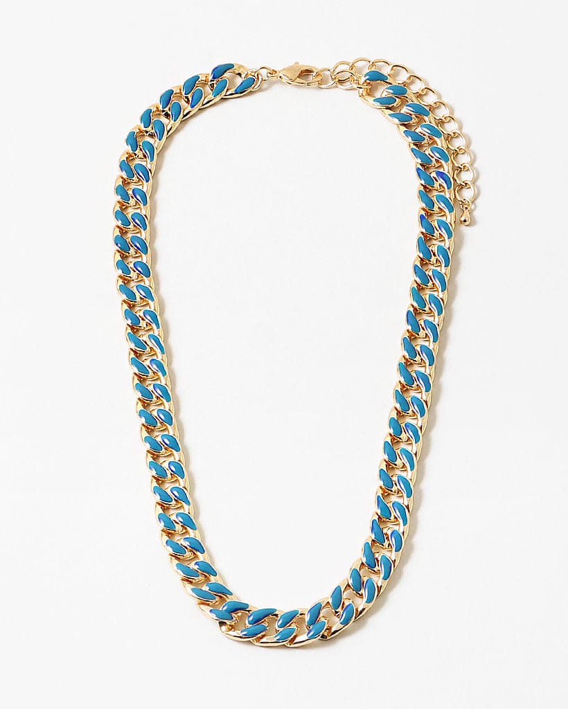 Turquoise Details Enameled Necklace