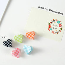 Load image into Gallery viewer, Checkered Heart Assorted Color Claw Hair Clip Set
