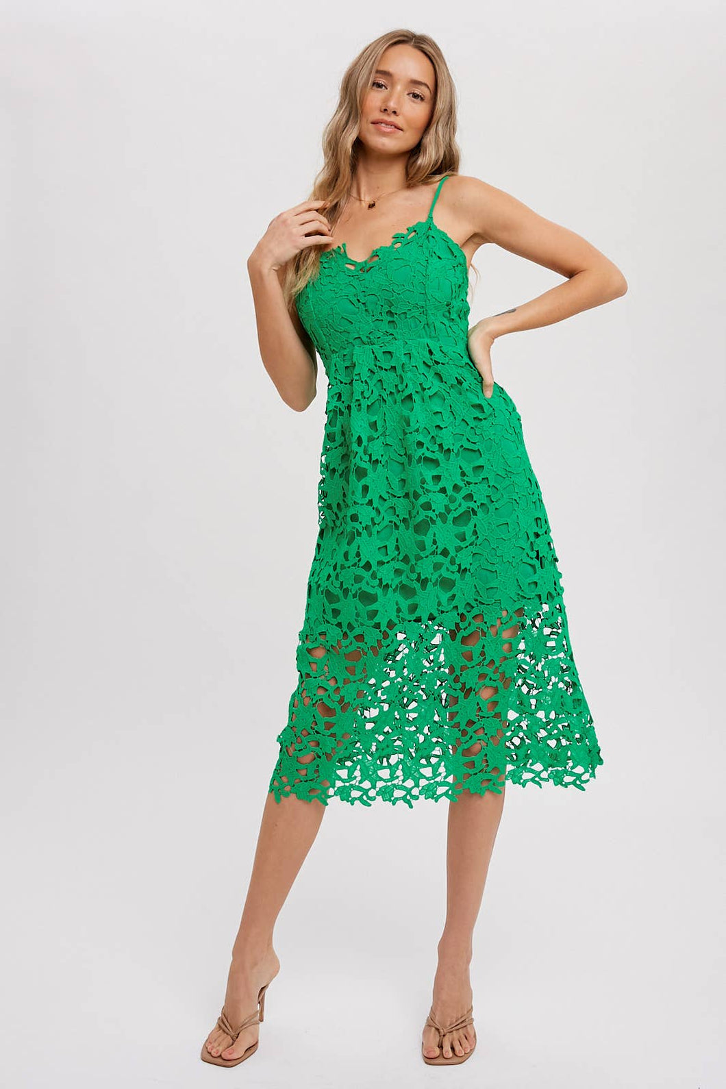 Crochet Lace Mid Dress