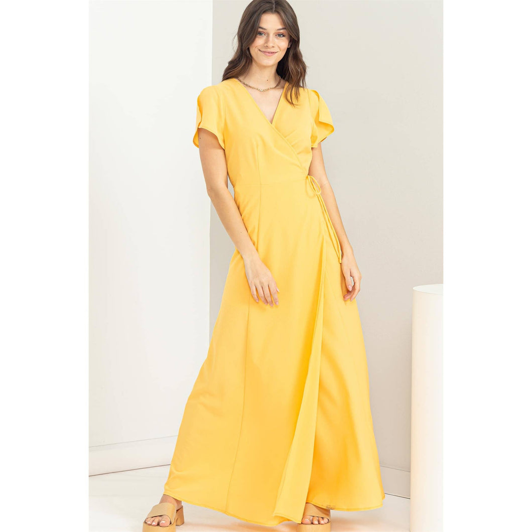 Tie-Front Wrap Maxi Dress