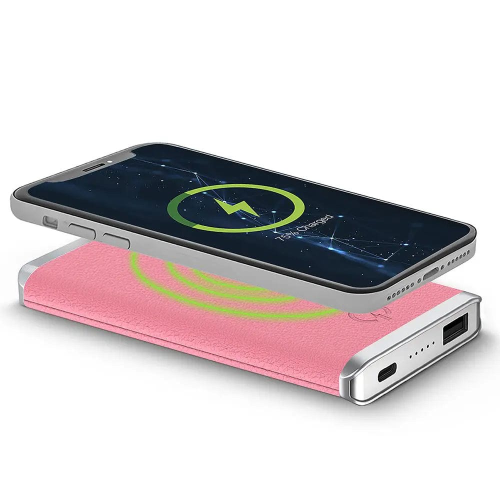 Pink Wireless Charging Power Bank